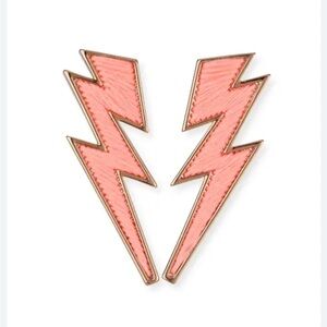 Mignonne Gavigan Pink Thread Lightning Bolt Earrings